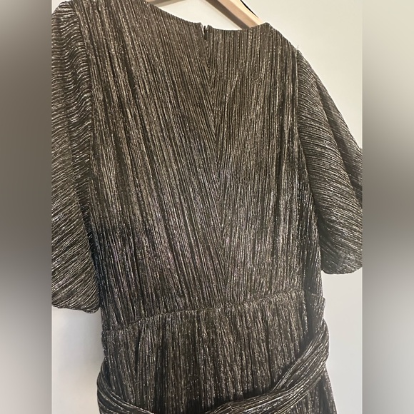 Eliza J Metallic Faux-Wrap Formal Dress - Picture 9 of 15